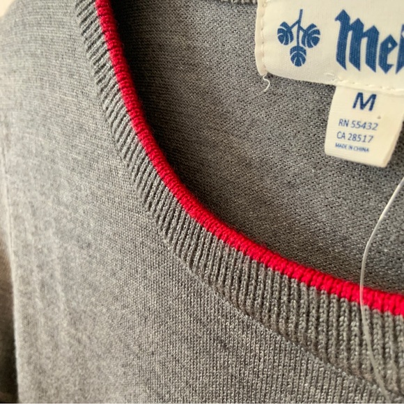 Meister Noel Snowflake Crew Neck Sweater Twig Gray NWT - Picture 7 of 16